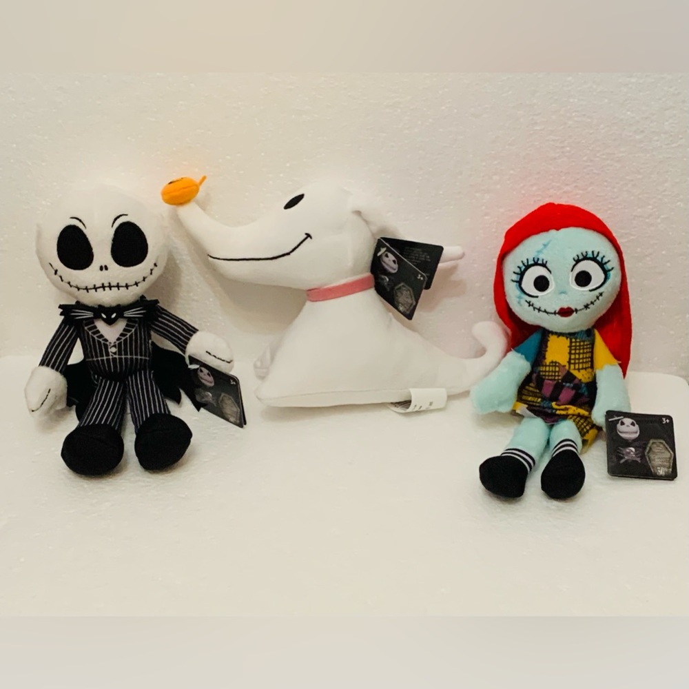 Disney Nightmare Before Christmas Jack Skellington Sally Zero 8” Plush Toy 30th